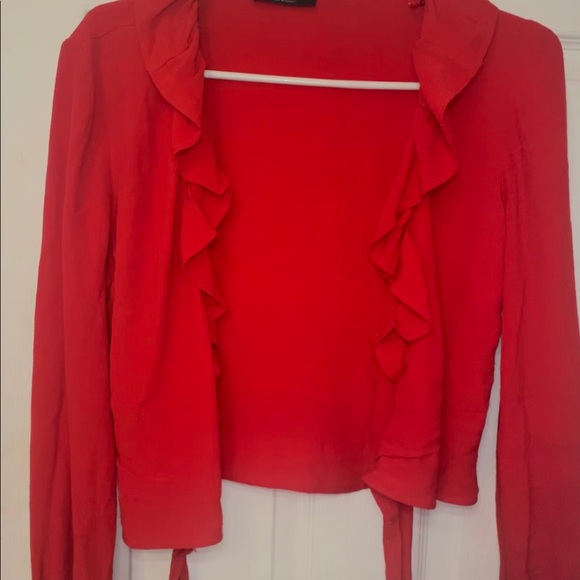 Bershka scarlett red wrap shirt - Picture 2 of 2
